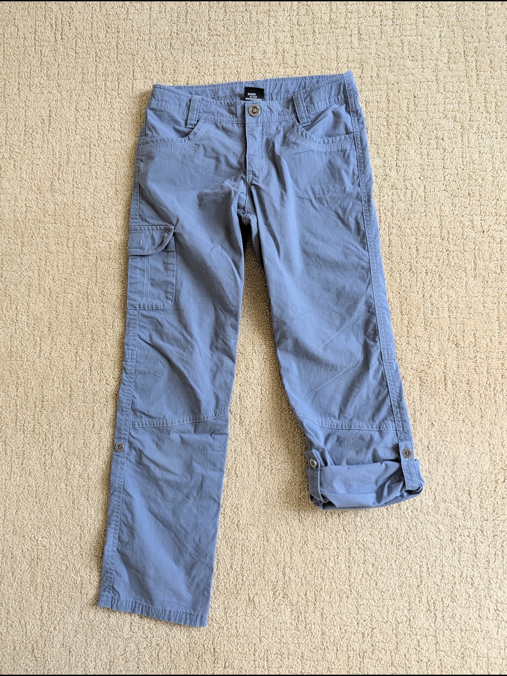 Kuhl Splash Roll Up Pants Girls M 8-10 Blue Stretch Cargo Pockets Hiking Outdoor